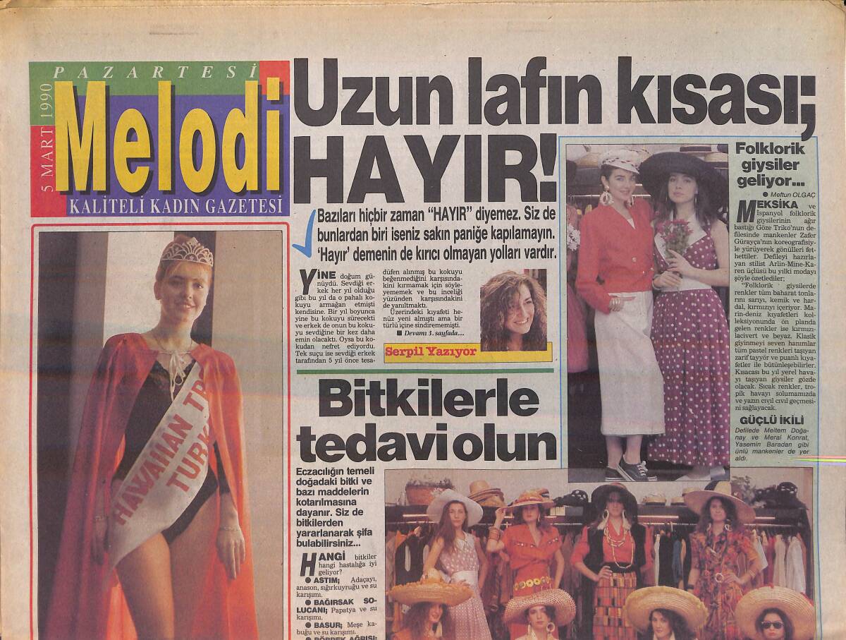 Melodi Kadın Gazetesi 5 Mart 1990 - Gülşen Bubikoğlu Hızlanıyor - 32. Gün'de Ünlü Konuklar GZ156166 - 1