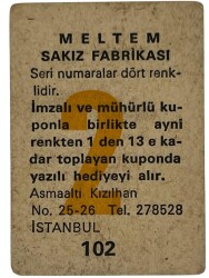 MELTEM Sakızı Kartları No 102 YILDIZ TEZCAN # SKZ1621 - 2