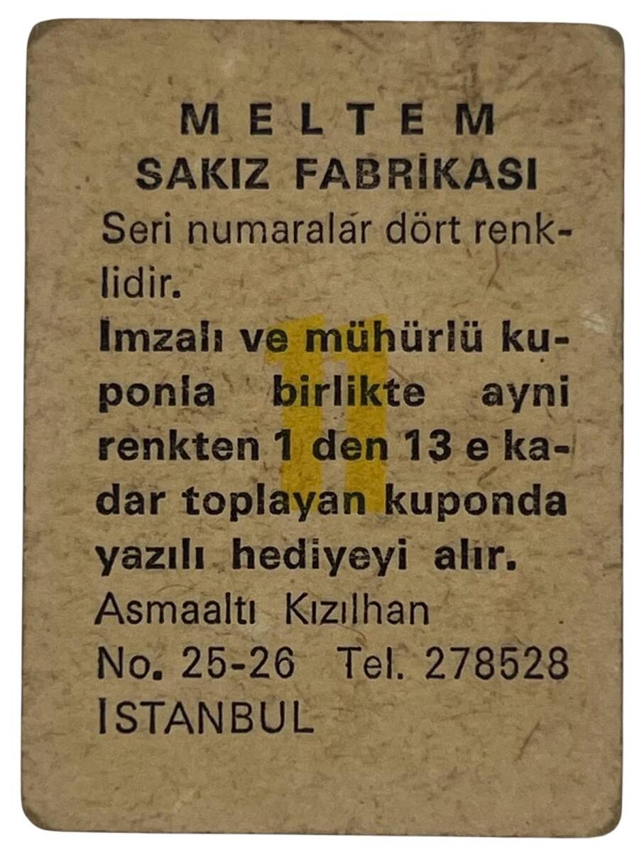 MELTEM Sakızı Kartları No 11 HÜLYA KOÇYİĞİT # SKZ1603 - 2