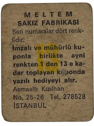 MELTEM Sakızı Kartları No 13 TÜRKAN ŞORAY # SKZ1596 - 2