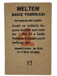 MELTEM Sakızı Kartları No 17 EMEL TURGUT # SKZ1591 - 2