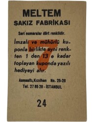 MELTEM Sakızı Kartları No 24 TİJEN PAR # SKZ1610 - 2