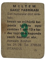 MELTEM Sakızı Kartları No 3 AYLA DİKMEN,BERKANT DURU,EROL BÜYÜKBURÇ # SKZ1594 - 2