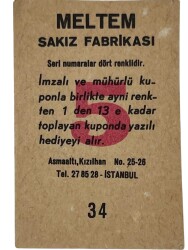 MELTEM Sakızı Kartları No 34 FİGEN SAY # SKZ1613 - 2