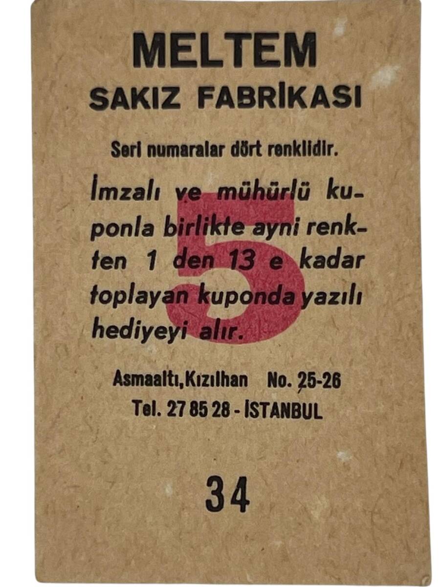 MELTEM Sakızı Kartları No 34 FİGEN SAY # SKZ1613 - 2