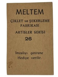 MELTEM Sakızı Kartları No 26 İZZET GÜNAY # SKZ1627 - 2