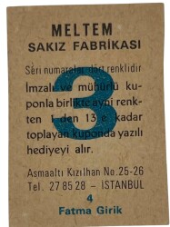 MELTEM Sakızı Kartları No 4 FATMA GİRİK # SKZ1588 - 2