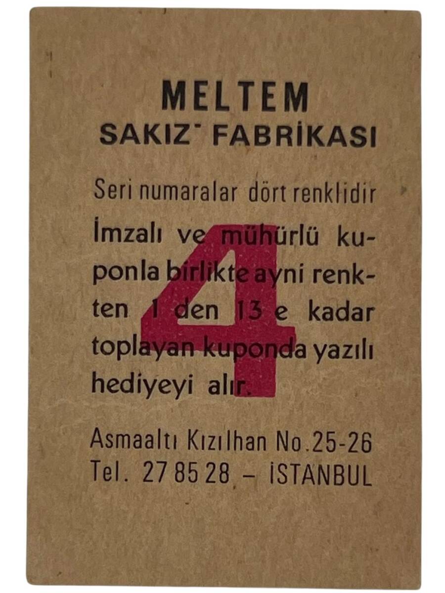 MELTEM Sakızı Kartları No 4 PERVİN PAR # SKZ1593 - 2