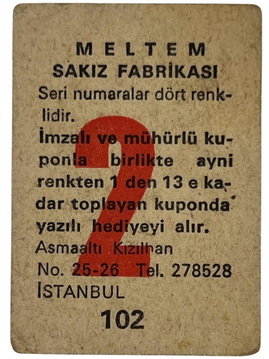 MELTEM Sakızı Kartları No 102 YILDIZ TEZCAN # SKZ1624 - 2
