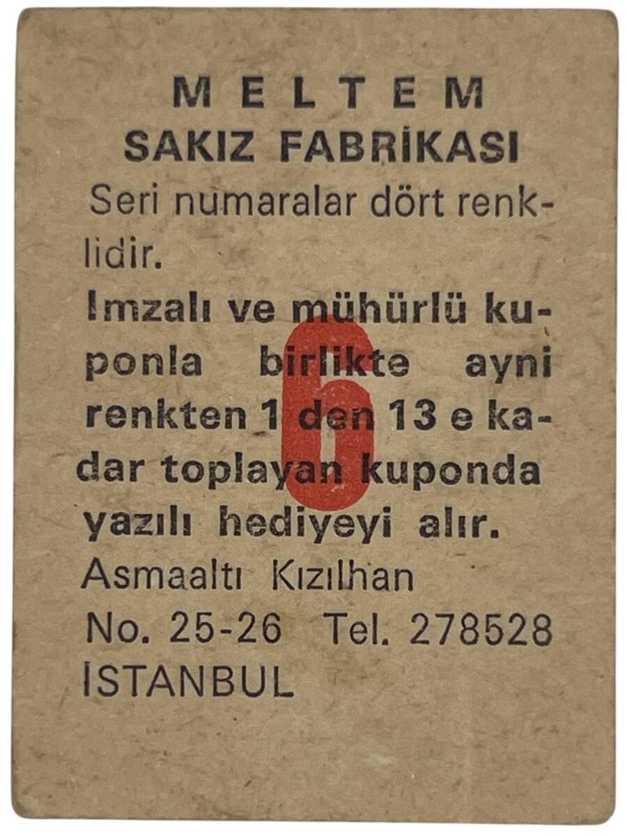 MELTEM Sakızı Kartları No 6 CÜNEYT ARKIN# SKZ1623 - 2