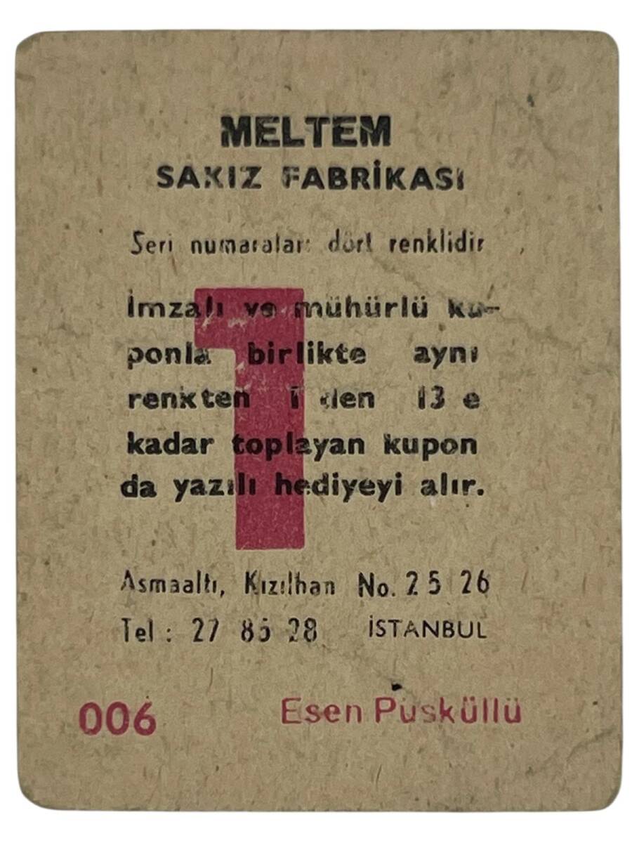 MELTEM Sakızı Kartları No 6 ESEN PÜSKÜLLÜ # SKZ1602 - 2