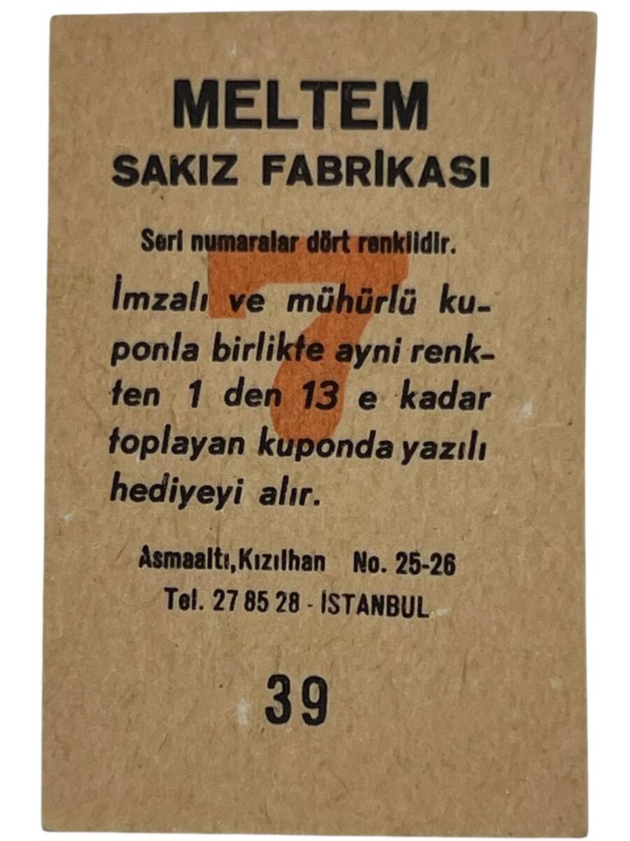 MELTEM Sakızı Kartları No 39 AYHAN IŞIK # SKZ1626 - 2