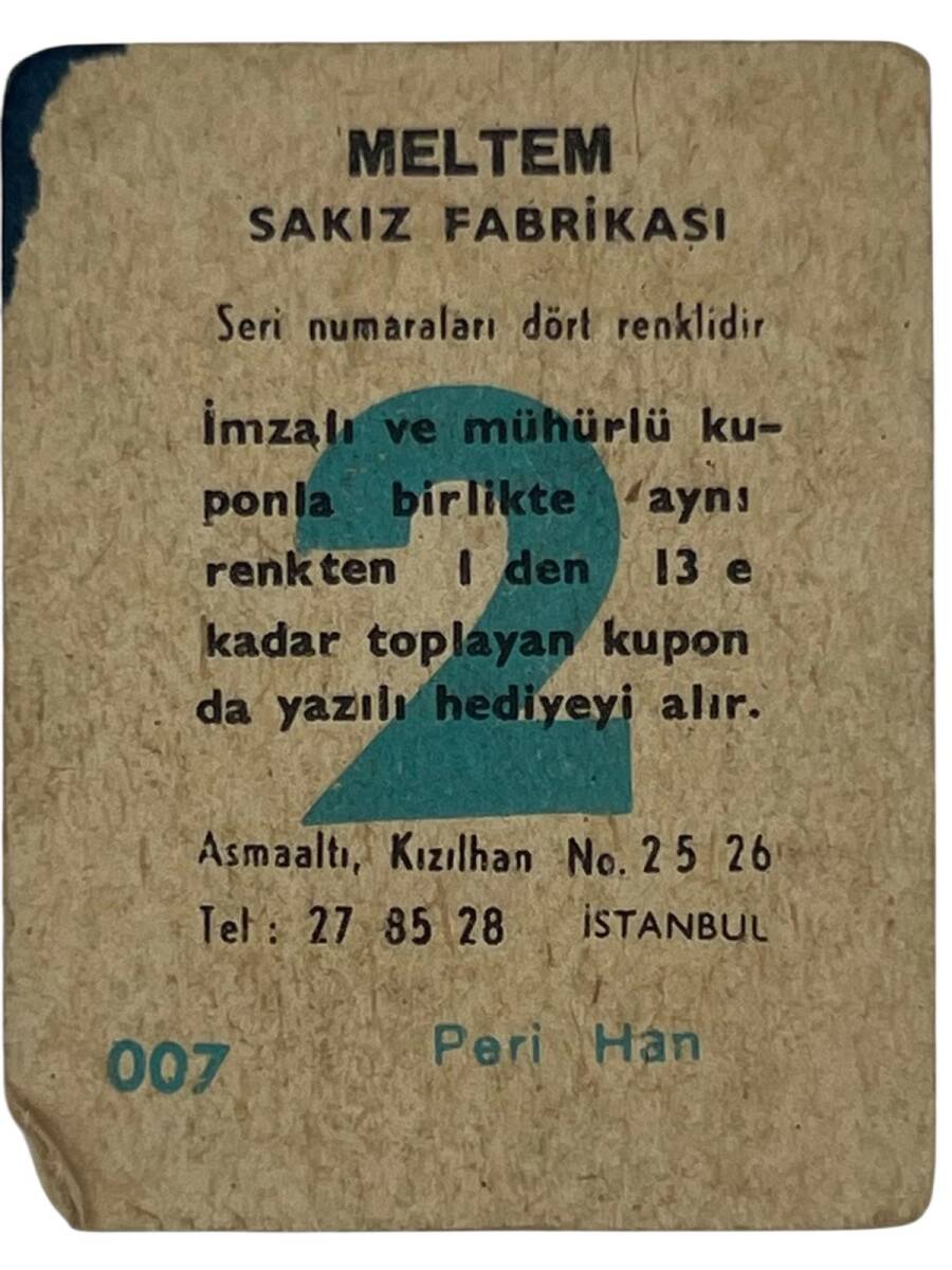 MELTEM Sakızı Kartları No 7 PERİ HAN # SKZ1595 - 2