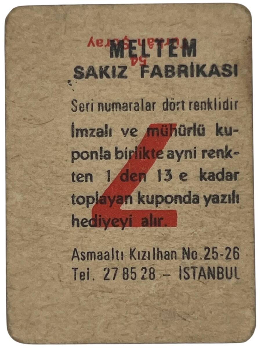 MELTEM Sakızı Kartları No 7 TÜRKAN ŞORAY# SKZ1598 - 2