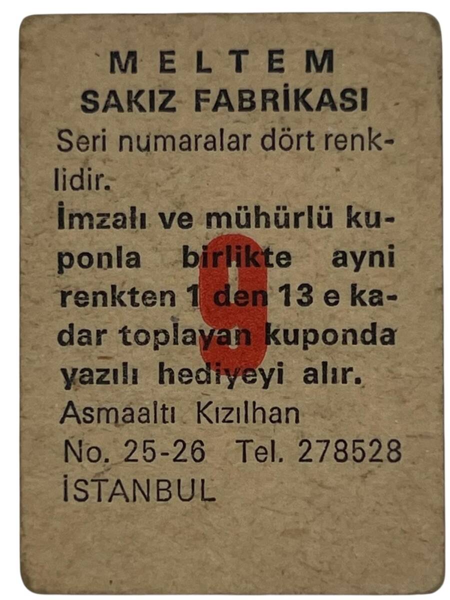 MELTEM Sakızı Kartları No 9 AJDA PEKKAN # SKZ1597 - 2