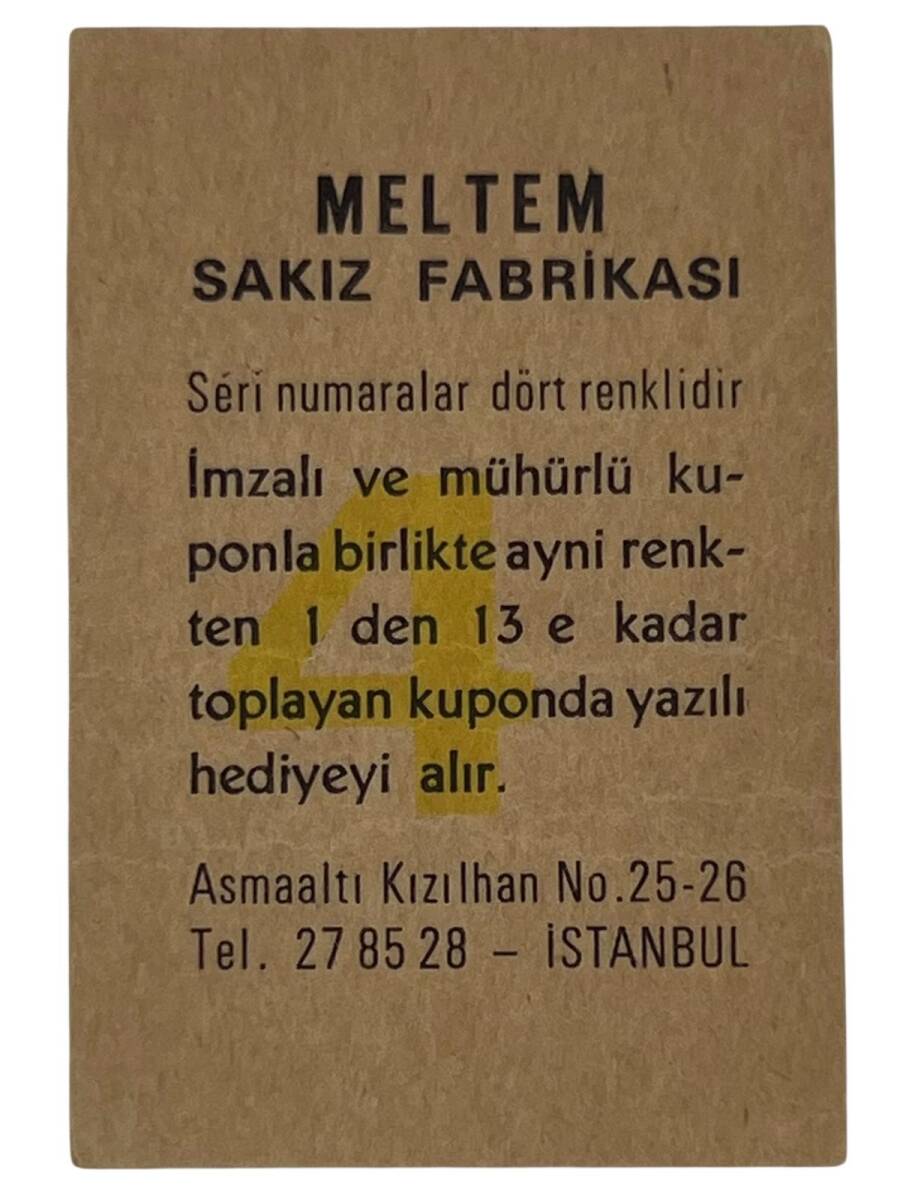 MELTEM Sakızı Kartları No PERVİN PAR # SKZ1589 - 2