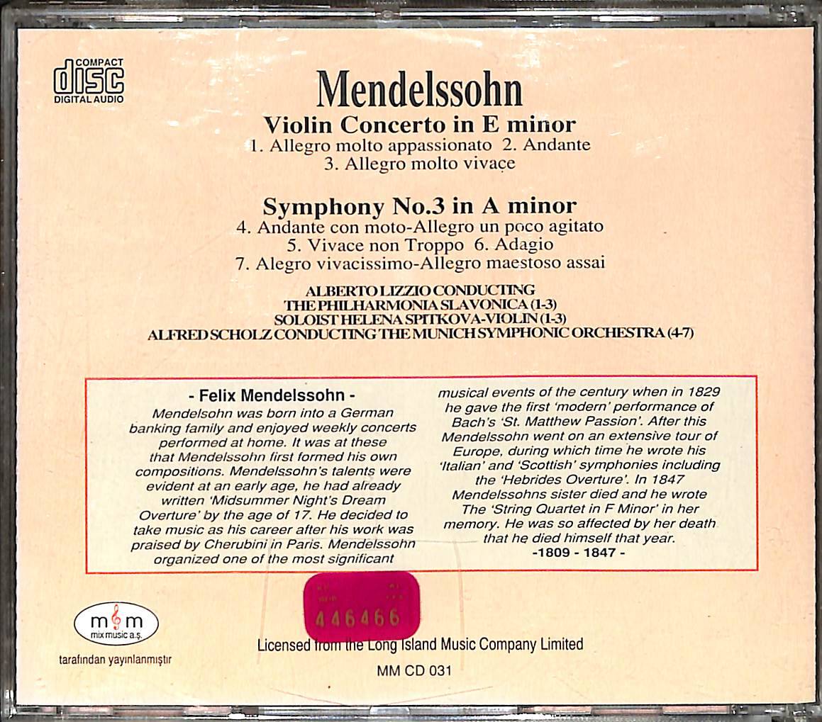 Mendelssohn - Violin Concerto In E Minor / Symphony No. 3 In A Minor CD (İkinci El) CD4245 - 2