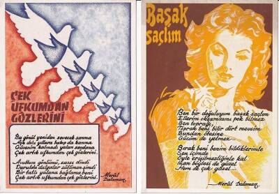 Meral Dalaman Şiirli 2li Kartpostal KRT10386 - 1