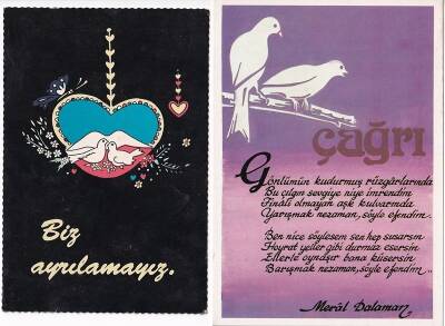 Meral Dalaman Şiirli 2li Kartpostal KRT10390 - 1
