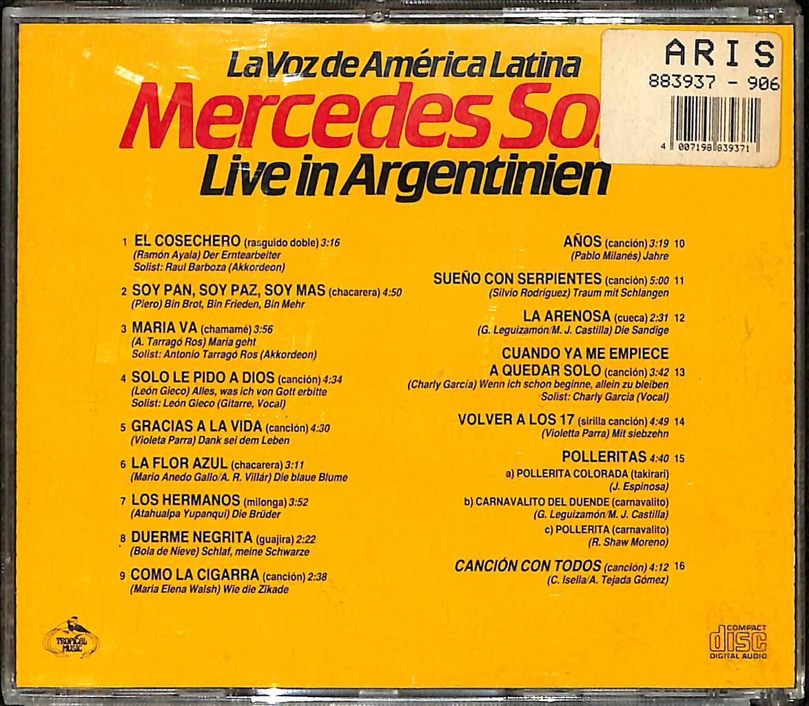 Mercedes Sosa - Live In Argentinien CD (İkinci El) CD5489 - 2