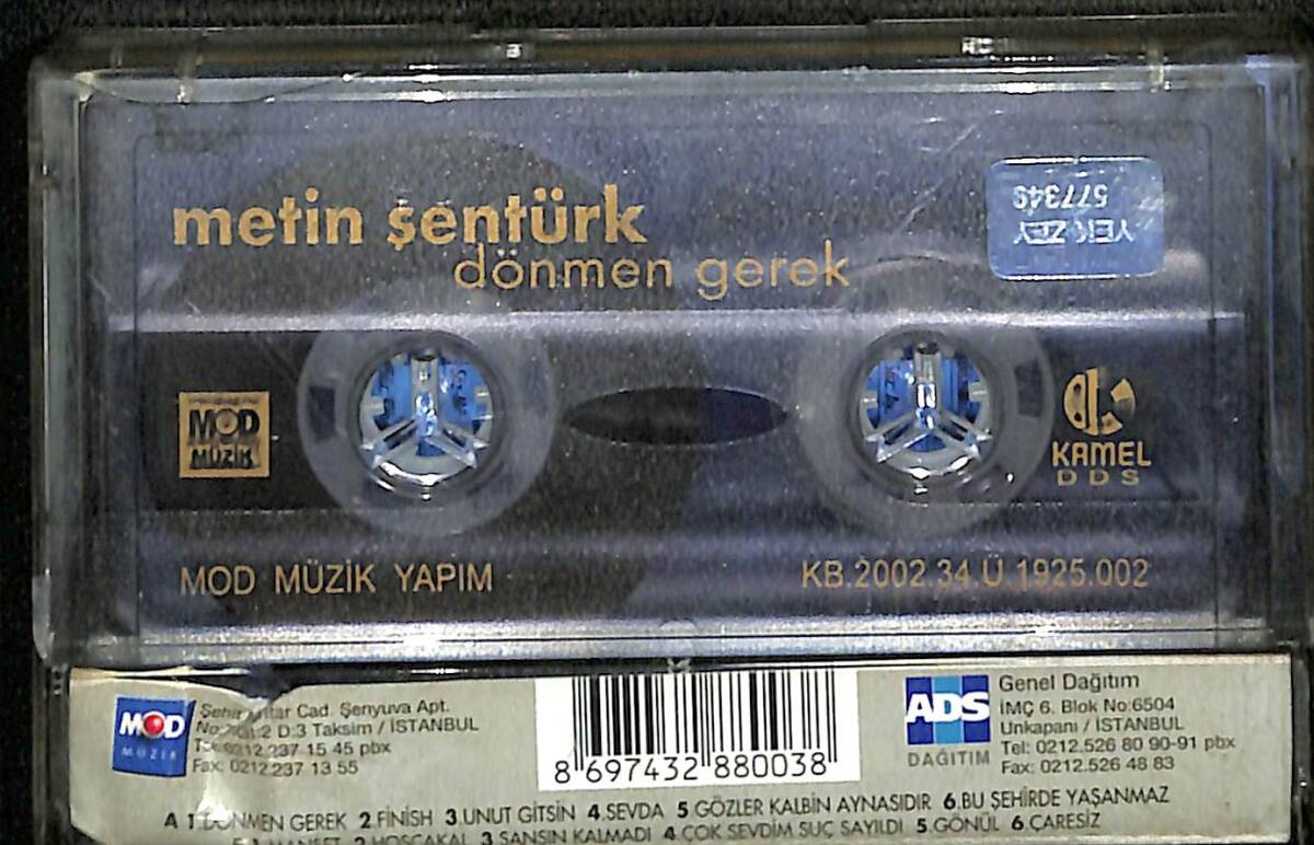 Metin Şentürk - Dönmem Gerek Kaset (İkinci El) KST28157 - 2