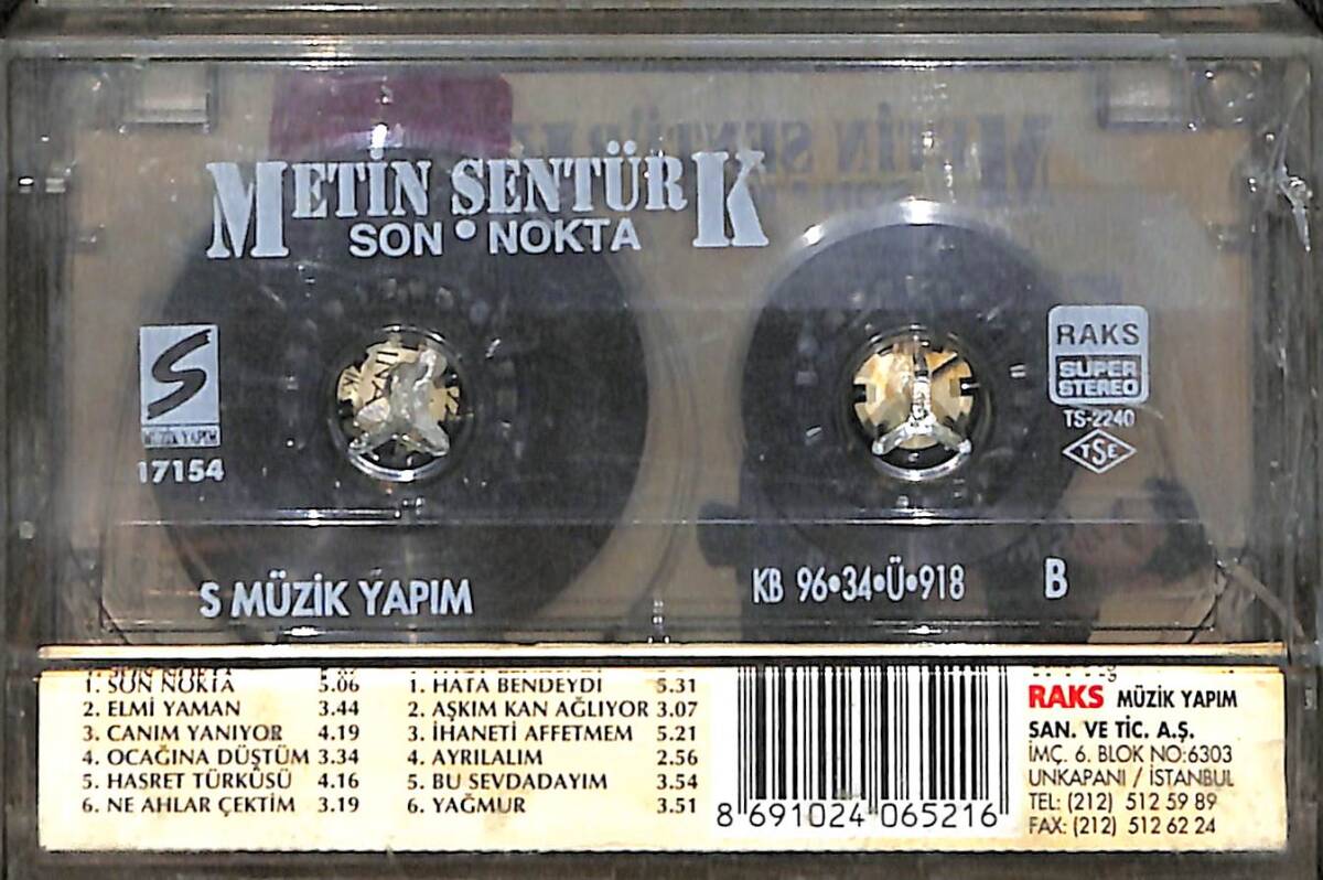 Metin Şentürk - Son Nokta Kaset (İkinci El) KST28622 - 2