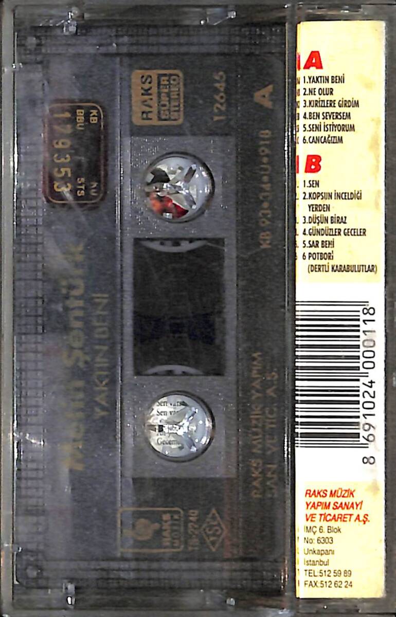 Metin Şentürk - Yaktın Beni Kaset (İkinci El) KST28624 - 2