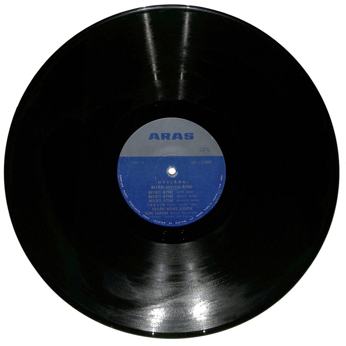 Mevlâna (Beyâti Mevlevî Âyini)| Aras Plak Plak 33'lük LP (Long Play) PLAK (10/6.5) 