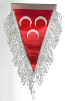 MHP Temalı Üç Hilal Flama Bayrağı AKS105 - 1