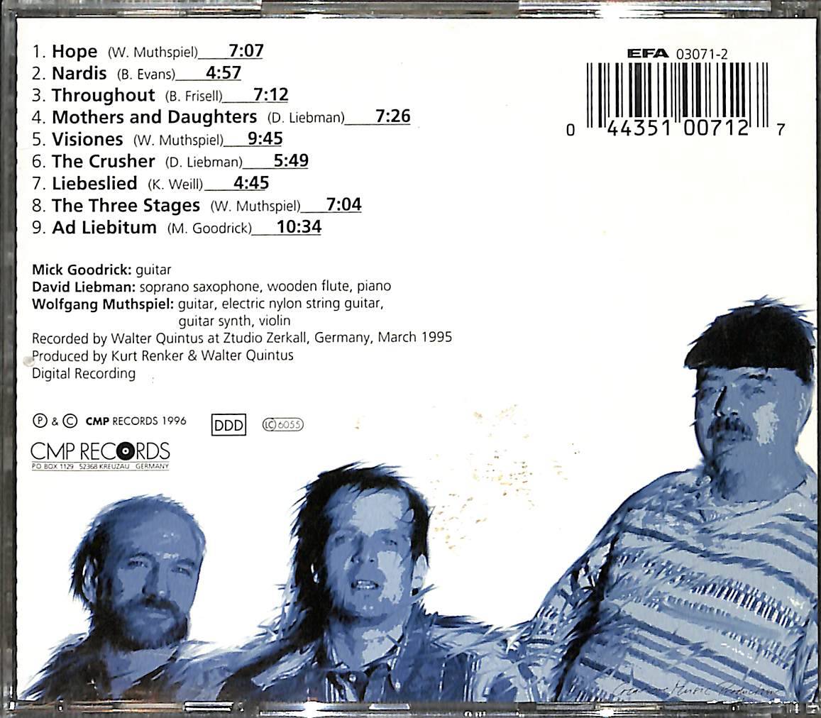 Mick Goodrick, David Liebman, Wolfgang Muthspiel - In the Same Breath CD (İkinci El) CD3984 - 2