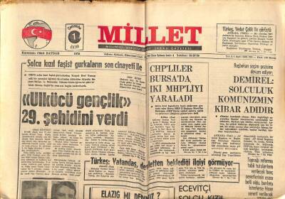 Millet Gazetesi 1 Ekim 1975 - Demirel Solculuk Komünizmin Kibar Adıdır GZ66368 - 2