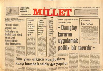 Millet Gazetesi 1 Şubat 1978 - Kemal Akay Çorbalıya Sert ÇıktıSuçlamalarını İspatlasın GZ89760 - 1