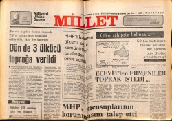Millet Gazetesi 10 Ekim 1978 - Ecevitten Ermeniler Toprak İstedi... GZ72531 - 1