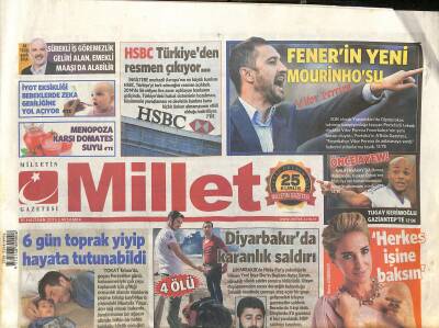 Millet Gazetesi 10 Haziran 2015 - Fenerin Yeni Mourinhosu Victor Pereira - HSBC Türkiyeden Resmen Çıkıyor... GZ124767 - 1