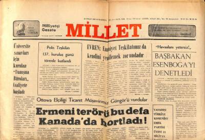 Millet Gazetesi 10 Nisan 1982 - Ermeni Terörü Bu Defa Kanadada Hortladı GZ66467 - 2