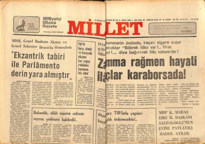 Millet Gazetesi 11 Ocak 1978 - Arafat Filistin Devletinin Kurulması İçin Gerekirse Uzun Yıllar Çarpışırız GZ89745 - 1
