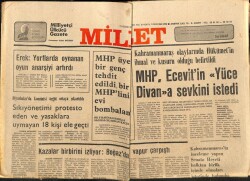 Millet Gazetesi 11 Ocak 1979 - MHP Ecevitin Yüce Divana Sevkini İstedi GZ66365 - 2