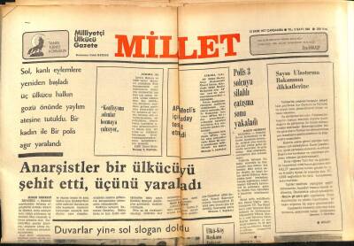 Millet Gazetesi 12 Ekim 1977 - Anarşistler Bir Ülkücüyü Şehit Etti GZ89634 - 1