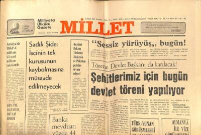 Millet Gazetesi 12 Mart 1981 - Türk Yunan Görüşmeleri 16 Martta Ankarada GZ66397 - 1