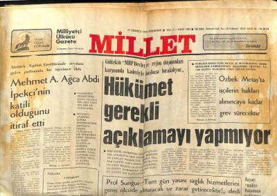 Millet Gazetesi 12 Temmuz 1979 - Mehmet Ali Ağca Abdi İpekçiyi Öldürdüğünü İtiraf Etti GZ104236 - 1
