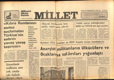 Millet Gazetesi 13 Ekim 1977 - Korkut Özal,Anarşiyi Bitirmeye Kararlıyız GZ89632 - 1
