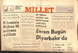 Millet Gazetesi 13 Ekim 1980 - Evren Bugün Diyarbakırda GZ103704 - 1