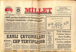 Millet Gazetesi 14 Ağustos 1975 - Kanlı Çatışmaları CHP Tertipliyor GZ66471 - 1