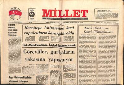 Millet Gazetesi 14 Kasım 1975 - Hacettepe Çapulcuların Karargahı Oldu GZ103780 - 2