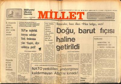 Millet Gazetesi 14 Mayıs 1978 - Bölücüler Bazı İlleri Pilot Bölge Seçti Doğu Barut Fıçısı Haline Getirildi GZ89723 - 1