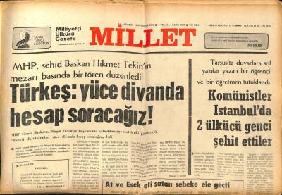 Millet Gazetesi 15 Ağustos 1979 - Aparslan Türkeş,Yüce Divanda Hesap Soracağız GZ89554 - 1