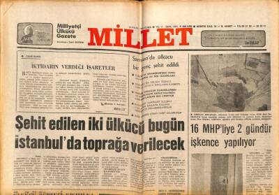 Millet Gazetesi 15 Eylül 1978 - 16 MHPliye 2 Gündür İşkence Yapılıyor GZ79461 - 1