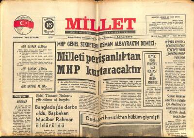 Millet Gazetesi 16 Ağustos 1975 - Milleti Perişanlıktan MHP Kurtaracaktır GZ66472 - 1