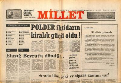 Millet Gazetesi 17 Eylül 1978 - Polder İktidarın Kiralık Gücü Oldu GZ89596 - 1