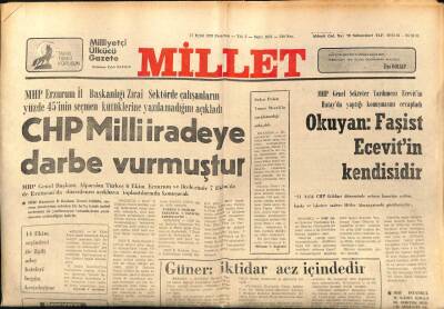 Millet Gazetesi 17 Eylül 1979 - CHP Milli İradeye Darbe Vurmuştur GZ89597 - 1